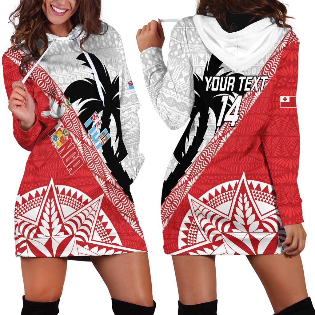 Fiji and Tonga Rugby Custom Hoodie Dress Flying Fijians Ikale Tahi Together Pacific LT14 - Polynesian Pride