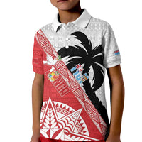 Fiji and Tonga Rugby Custom Kid Polo Shirt Flying Fijians Ikale Tahi Together Pacific LT14 Kid Red - Polynesian Pride