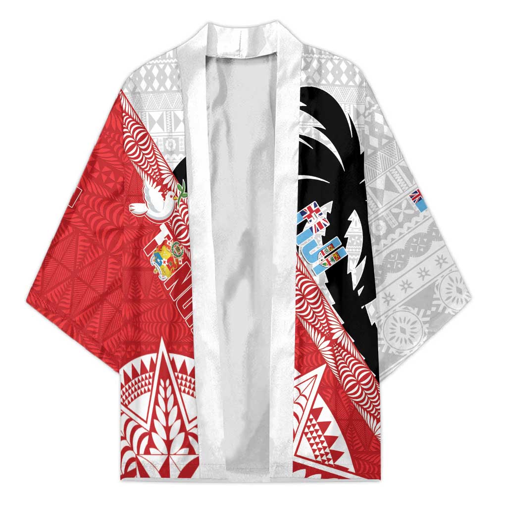Fiji and Tonga Rugby Custom Kimono Flying Fijians Ikale Tahi Together Pacific - Polynesian Pride