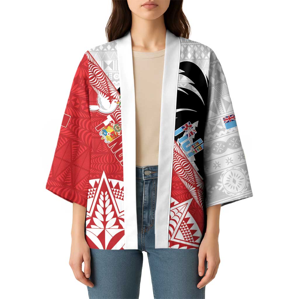 Fiji and Tonga Rugby Custom Kimono Flying Fijians Ikale Tahi Together Pacific - Polynesian Pride