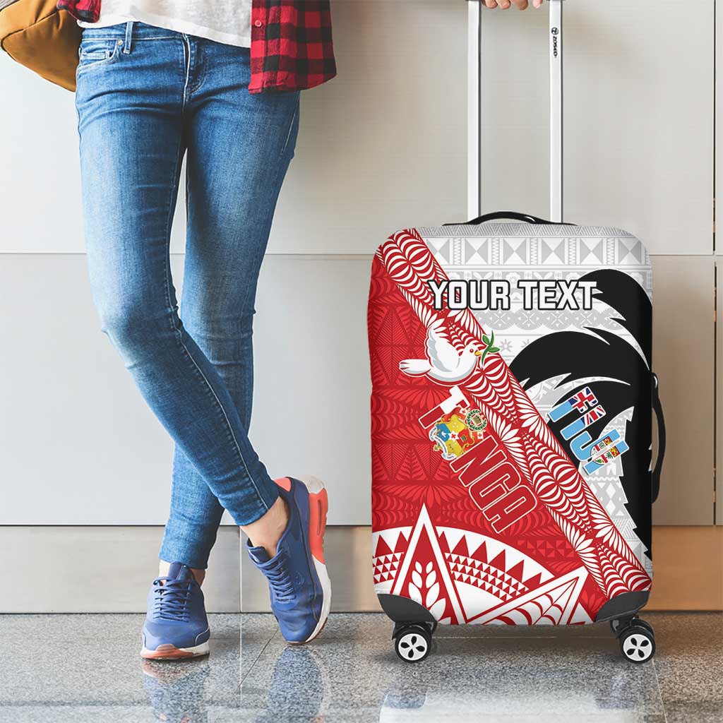 Fiji and Tonga Rugby Custom Luggage Cover Flying Fijians Ikale Tahi Together Pacific LT14 - Polynesian Pride