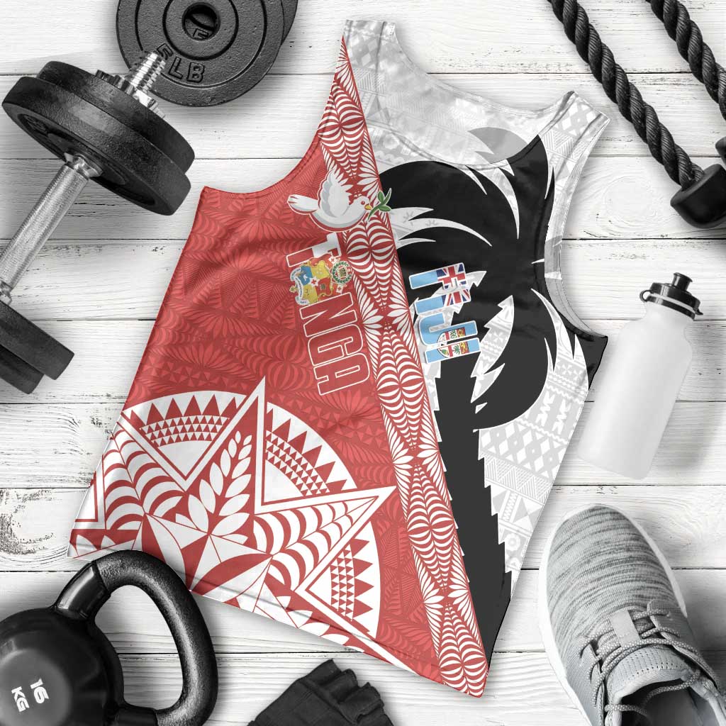 Fiji and Tonga Rugby Custom Men Tank Top Flying Fijians Ikale Tahi Together Pacific - Polynesian Pride