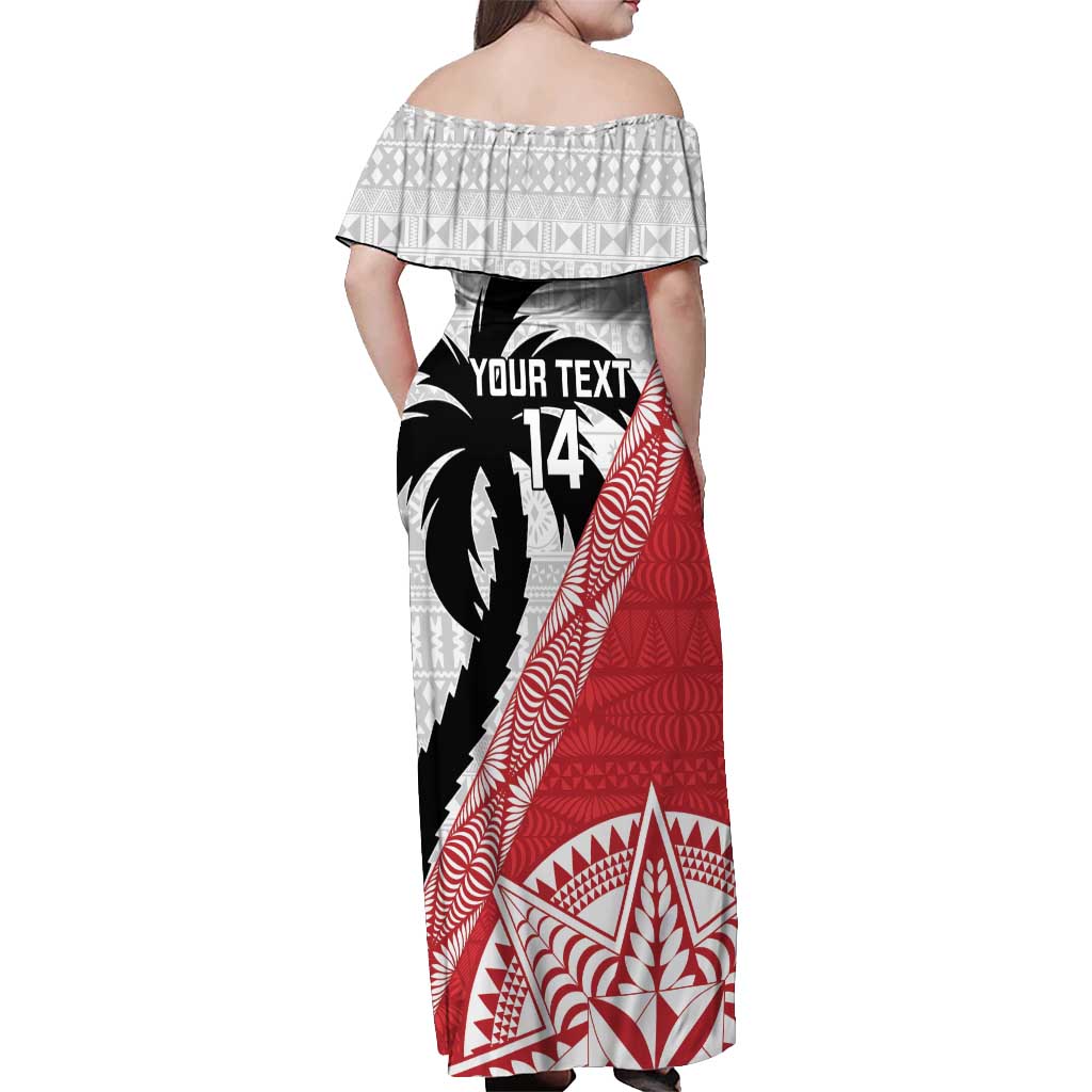 Fiji and Tonga Rugby Custom Off Shoulder Maxi Dress Flying Fijians Ikale Tahi Together Pacific LT14 - Polynesian Pride