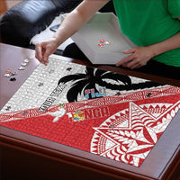 Fiji and Tonga Rugby Custom Puzzle Flying Fijians Ikale Tahi Together Pacific - Polynesian Pride