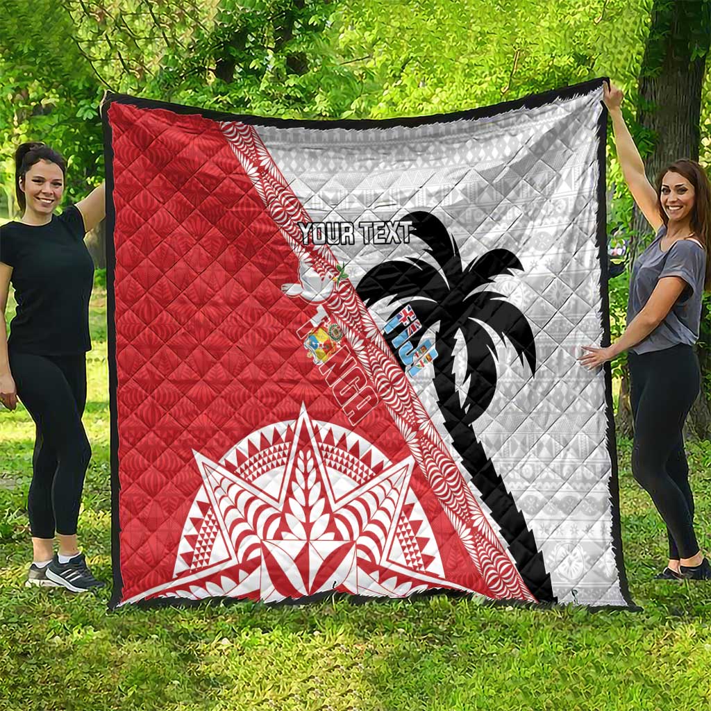 Fiji and Tonga Rugby Custom Quilt Flying Fijians Ikale Tahi Together Pacific - Polynesian Pride