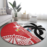 Fiji and Tonga Rugby Custom Round Carpet Flying Fijians Ikale Tahi Together Pacific - Polynesian Pride