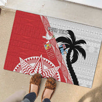Fiji and Tonga Rugby Custom Rubber Doormat Flying Fijians Ikale Tahi Together Pacific - Polynesian Pride