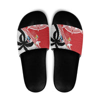 Fiji and Tonga Rugby Custom Slide Sandals Flying Fijians Ikale Tahi Together Pacific LT14 Red - Polynesian Pride