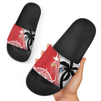 Fiji and Tonga Rugby Custom Slide Sandals Flying Fijians Ikale Tahi Together Pacific LT14 - Polynesian Pride