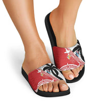 Fiji and Tonga Rugby Custom Slide Sandals Flying Fijians Ikale Tahi Together Pacific LT14 - Polynesian Pride