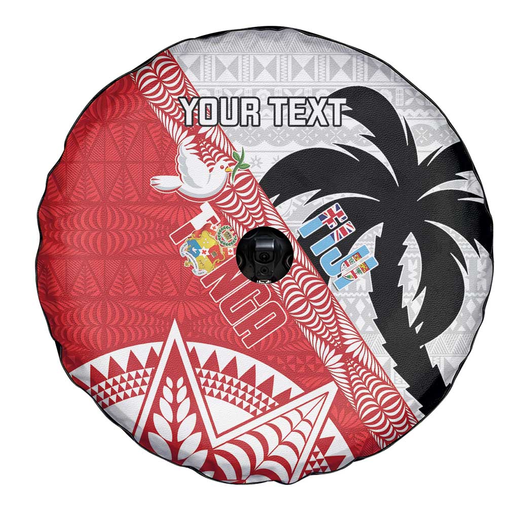 Fiji and Tonga Rugby Custom Spare Tire Cover Flying Fijians Ikale Tahi Together Pacific - Polynesian Pride