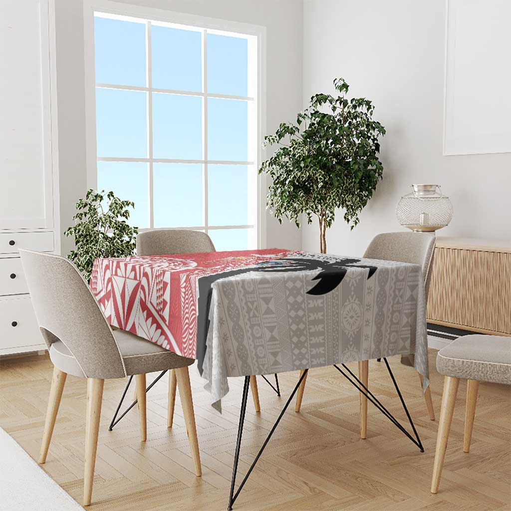 Fiji and Tonga Rugby Custom Tablecloth Flying Fijians Ikale Tahi Together Pacific - Polynesian Pride