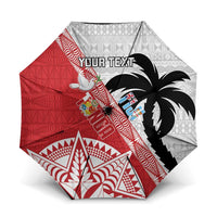Fiji and Tonga Rugby Custom Umbrella Flying Fijians Ikale Tahi Together Pacific - Polynesian Pride