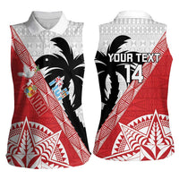 Fiji and Tonga Rugby Custom Women Sleeveless Polo Shirt Flying Fijians Ikale Tahi Together Pacific - Polynesian Pride