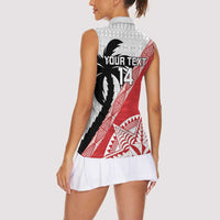 Fiji and Tonga Rugby Custom Women Sleeveless Polo Shirt Flying Fijians Ikale Tahi Together Pacific - Polynesian Pride