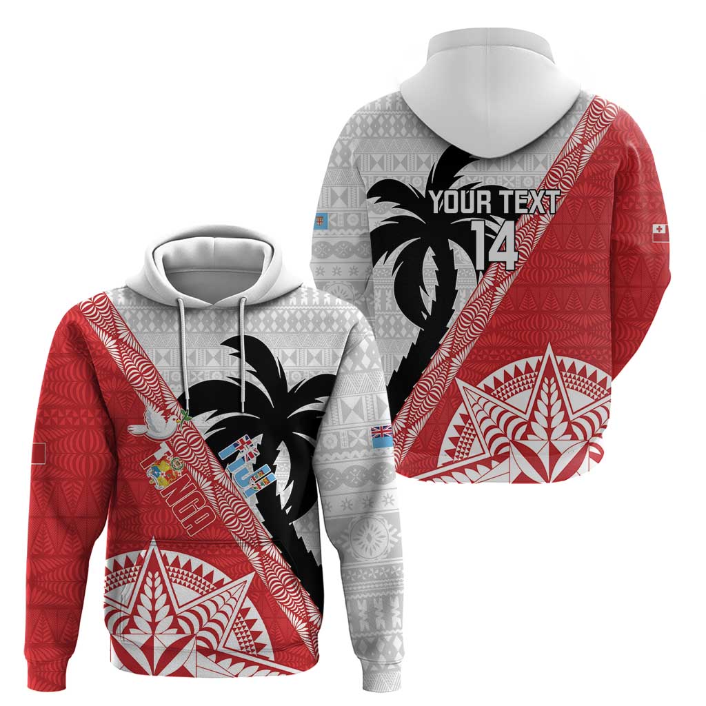 Fiji and Tonga Rugby Custom Zip Hoodie Flying Fijians Ikale Tahi Together Pacific LT14 - Polynesian Pride
