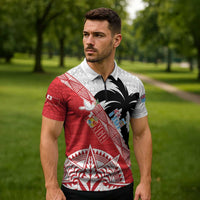 Fiji and Tonga Rugby Custom Zipper Polo Shirt Flying Fijians Ikale Tahi Together Pacific LT14 - Polynesian Pride