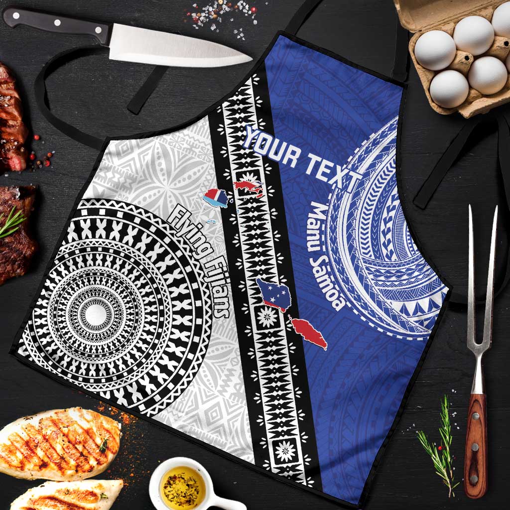 Fiji an Samoa Rugby Custom Apron Flying Fijians Manu Samoa Together Pacific - Polynesian Pride