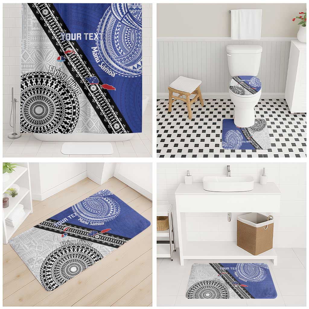 Fiji an Samoa Rugby Custom Bathroom Set Flying Fijians Manu Samoa Together Pacific - Polynesian Pride