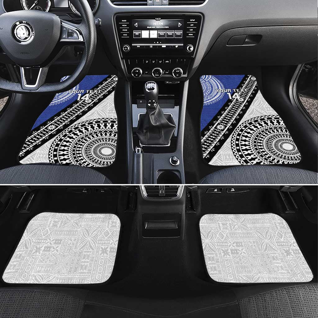 Fiji an Samoa Rugby Custom Car Mats Flying Fijians Manu Samoa Together Pacific LT14 Set 4pcs Blue - Polynesian Pride