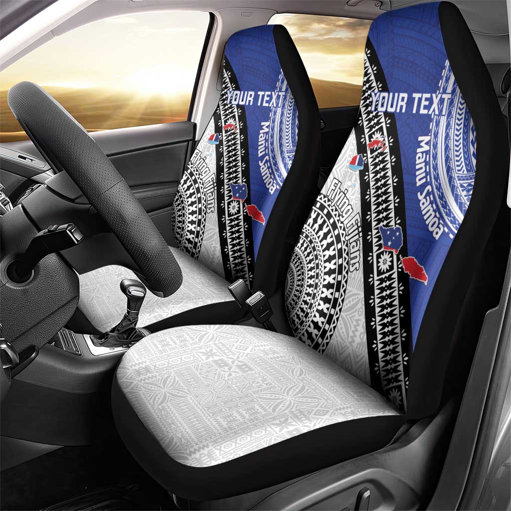 Fiji an Samoa Rugby Custom Car Seat Cover Flying Fijians Manu Samoa Together Pacific - Polynesian Pride