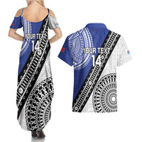 Fiji an Samoa Rugby Custom Couples Matching Summer Maxi Dress and Hawaiian Shirt Flying Fijians Manu Samoa Together Pacific - Polynesian Pride
