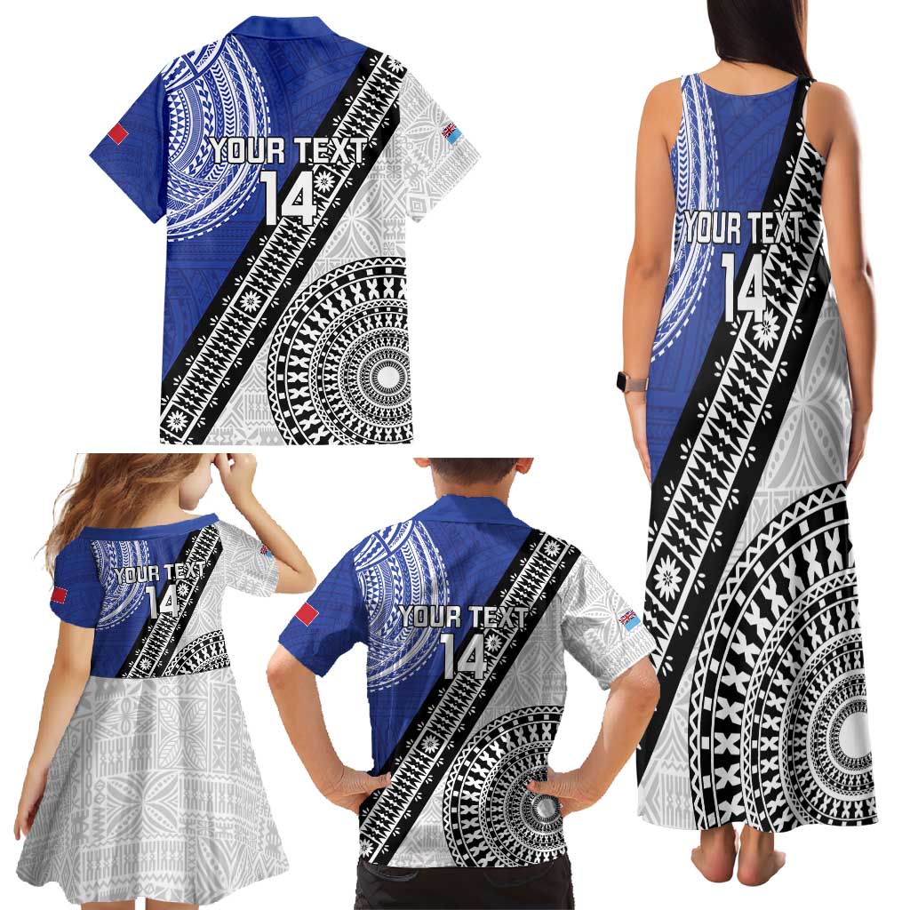 Fiji an Samoa Rugby Custom Family Matching Tank Maxi Dress and Hawaiian Shirt Flying Fijians Manu Samoa Together Pacific - Polynesian Pride