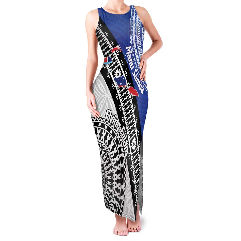 Fiji an Samoa Rugby Custom Family Matching Tank Maxi Dress and Hawaiian Shirt Flying Fijians Manu Samoa Together Pacific - Polynesian Pride