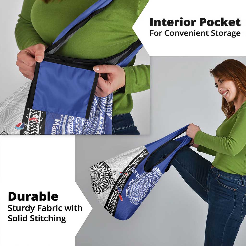 Fiji an Samoa Rugby Custom Grocery Bag Flying Fijians Manu Samoa Together Pacific - Polynesian Pride