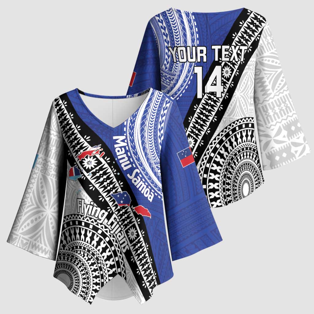 Fiji an Samoa Rugby Custom Kimono Sleeve Blouse Flying Fijians Manu Samoa Together Pacific - Polynesian Pride