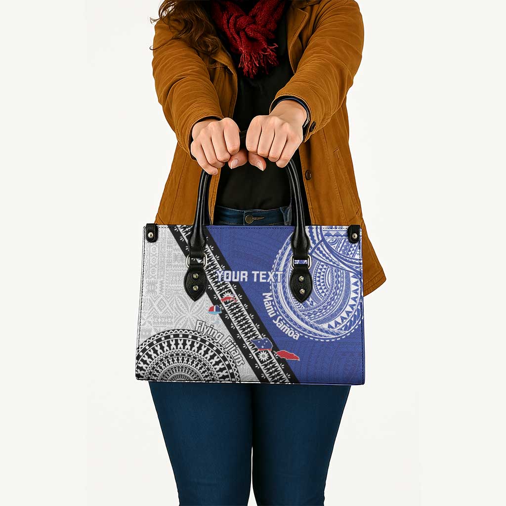 Fiji an Samoa Rugby Custom Leather Bag Flying Fijians Manu Samoa Together Pacific - Polynesian Pride