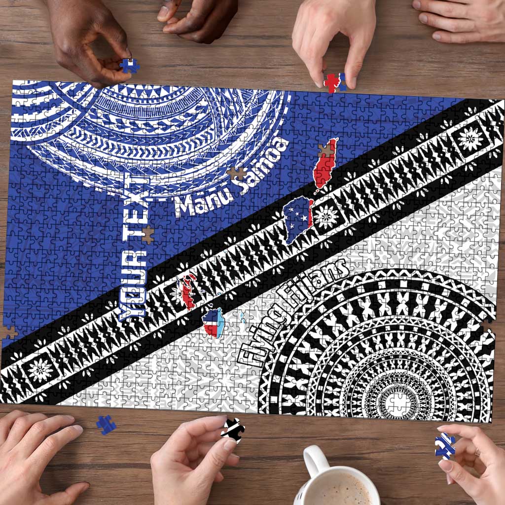 Fiji an Samoa Rugby Custom Puzzle Flying Fijians Manu Samoa Together Pacific - Polynesian Pride