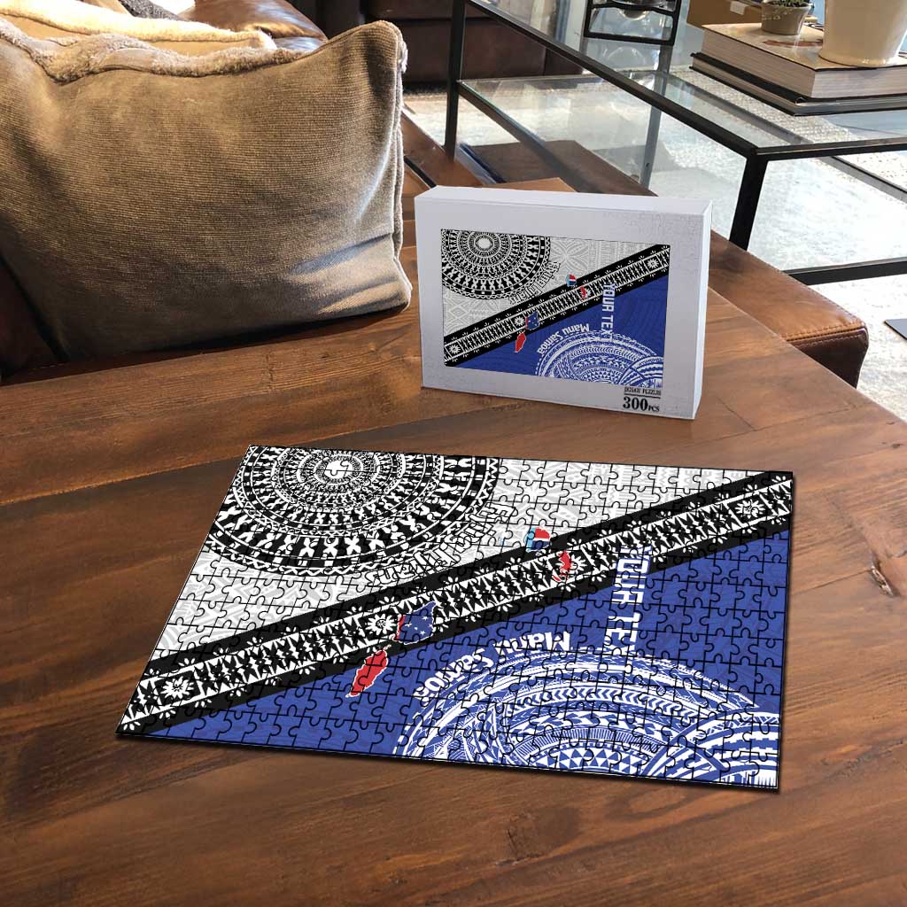 Fiji an Samoa Rugby Custom Puzzle Flying Fijians Manu Samoa Together Pacific - Polynesian Pride