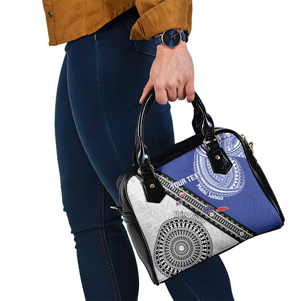 Fiji an Samoa Rugby Custom Shoulder Handbag Flying Fijians Manu Samoa Together Pacific - Polynesian Pride