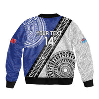 Fiji an Samoa Rugby Custom Sleeve Zip Bomber Jacket Flying Fijians Manu Samoa Together Pacific LT14 - Polynesian Pride