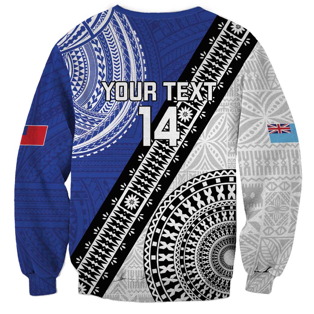 Fiji an Samoa Rugby Custom Sweatshirt Flying Fijians Manu Samoa Together Pacific - Polynesian Pride