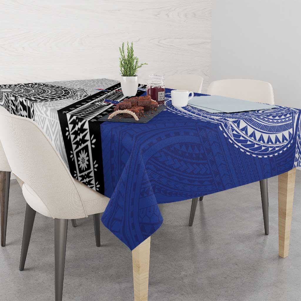 Fiji an Samoa Rugby Custom Tablecloth Flying Fijians Manu Samoa Together Pacific - Polynesian Pride