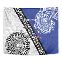 Fiji an Samoa Rugby Custom Tapestry Flying Fijians Manu Samoa Together Pacific LT14 - Polynesian Pride
