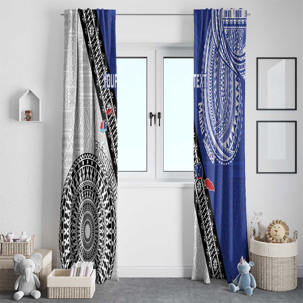 Fiji an Samoa Rugby Custom Window Curtain Flying Fijians Manu Samoa Together Pacific - Polynesian Pride