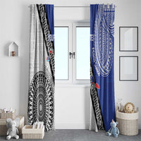 Fiji an Samoa Rugby Custom Window Curtain Flying Fijians Manu Samoa Together Pacific - Polynesian Pride
