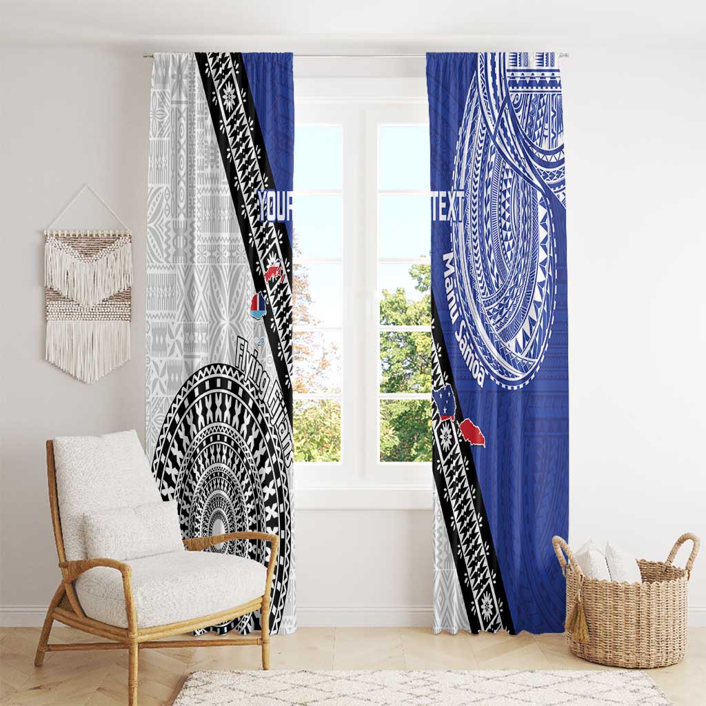 Fiji an Samoa Rugby Custom Window Curtain Flying Fijians Manu Samoa Together Pacific - Polynesian Pride