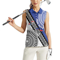 Fiji an Samoa Rugby Custom Women Sleeveless Polo Shirt Flying Fijians Manu Samoa Together Pacific LT14 - Polynesian Pride