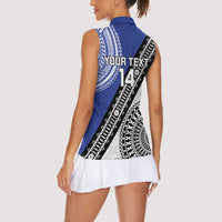 Fiji an Samoa Rugby Custom Women Sleeveless Polo Shirt Flying Fijians Manu Samoa Together Pacific LT14 - Polynesian Pride