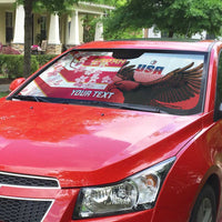 USA and Japan Rugby Custom Auto Sun Shade Eagles Brave Blossoms Together Pacific - Polynesian Pride