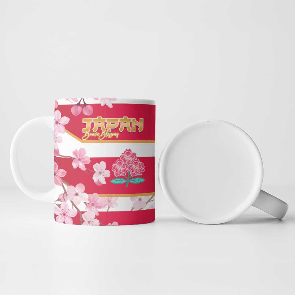 USA and Japan Rugby Ceramic Mug Eagles Brave Blossoms Together Pacific - Polynesian Pride