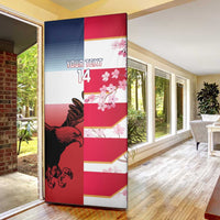 USA and Japan Rugby Custom Door Cover Eagles Brave Blossoms Together Pacific - Polynesian Pride