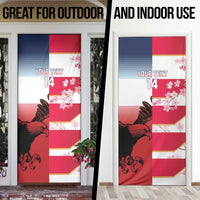 USA and Japan Rugby Custom Door Cover Eagles Brave Blossoms Together Pacific - Polynesian Pride