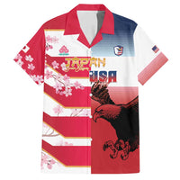 USA and Japan Rugby Custom Family Matching Summer Maxi Dress and Hawaiian Shirt Eagles Brave Blossoms Together Pacific - Polynesian Pride