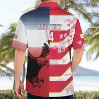 USA and Japan Rugby Custom Hawaiian Shirt Eagles Brave Blossoms Together Pacific - Polynesian Pride