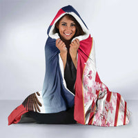 USA and Japan Rugby Custom Hooded Blanket Eagles Brave Blossoms Together Pacific - Polynesian Pride